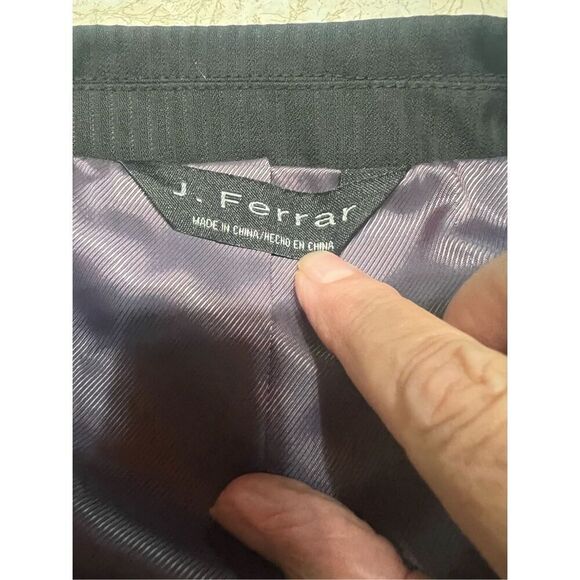 J. Ferrar Mens Black Pin Stripe  Blazer Sports Coat Suit Jacket Size 38 R NWT - Picture 3 of 7